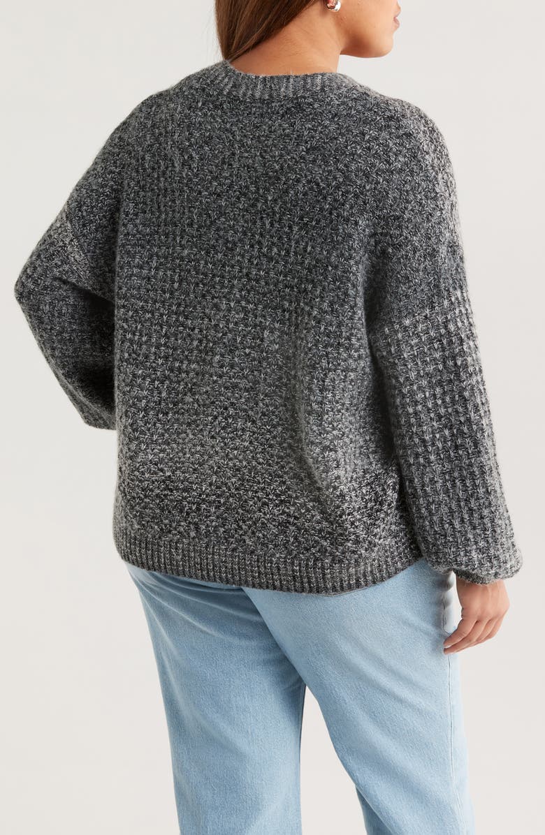 Treasure & Bond Textured V-Neck Cardigan, Alternate, color, Grey Black Combo