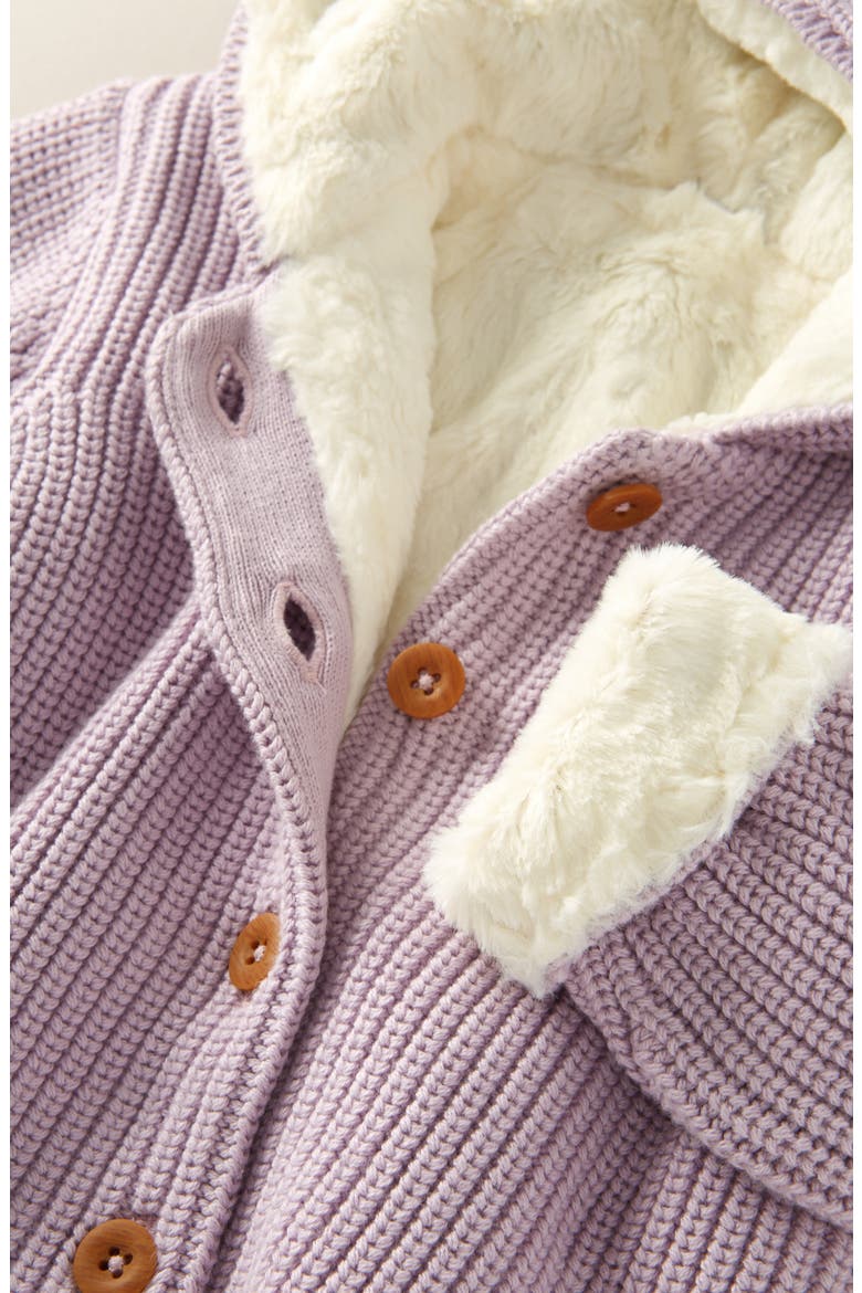 Fleece Lined Hooded Cardigan, Alternate, color, PURPLE FROST