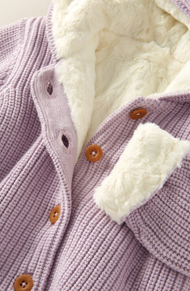 Nordstrom Fleece Lined Hooded Cardigan, Alternate, color, Purple Frost