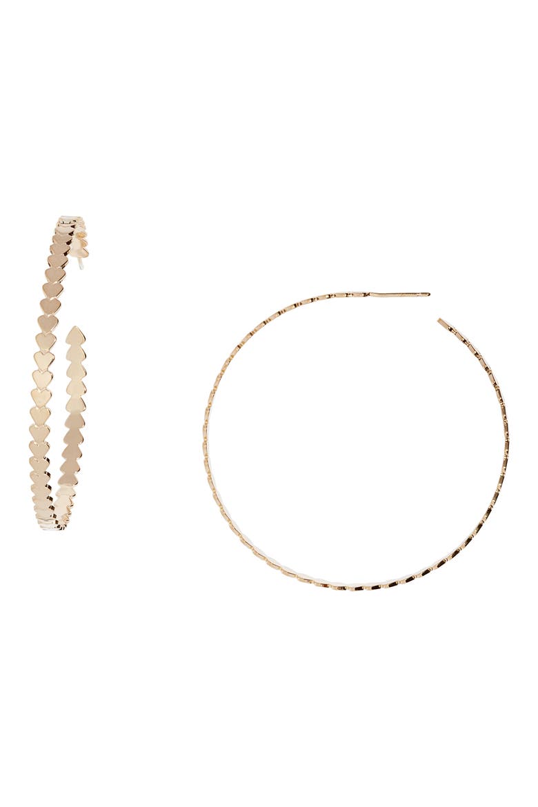 Drea Hoop Earrings, Main, color, 14K YELLOW GOLD PLATED SILVER