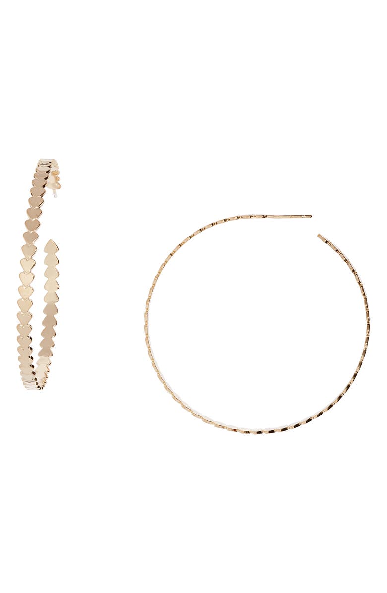 Jennifer Zeuner Drea Hoop Earrings, Main, color, 14K Yellow Gold Plated Silver