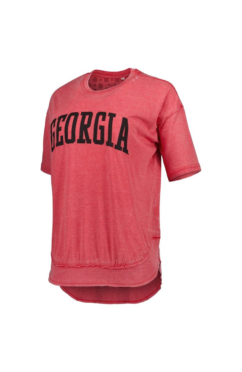 PRESSBOX Women's Pressbox Red Georgia Bulldogs Arch Poncho T-Shirt, Alternate, color, Red