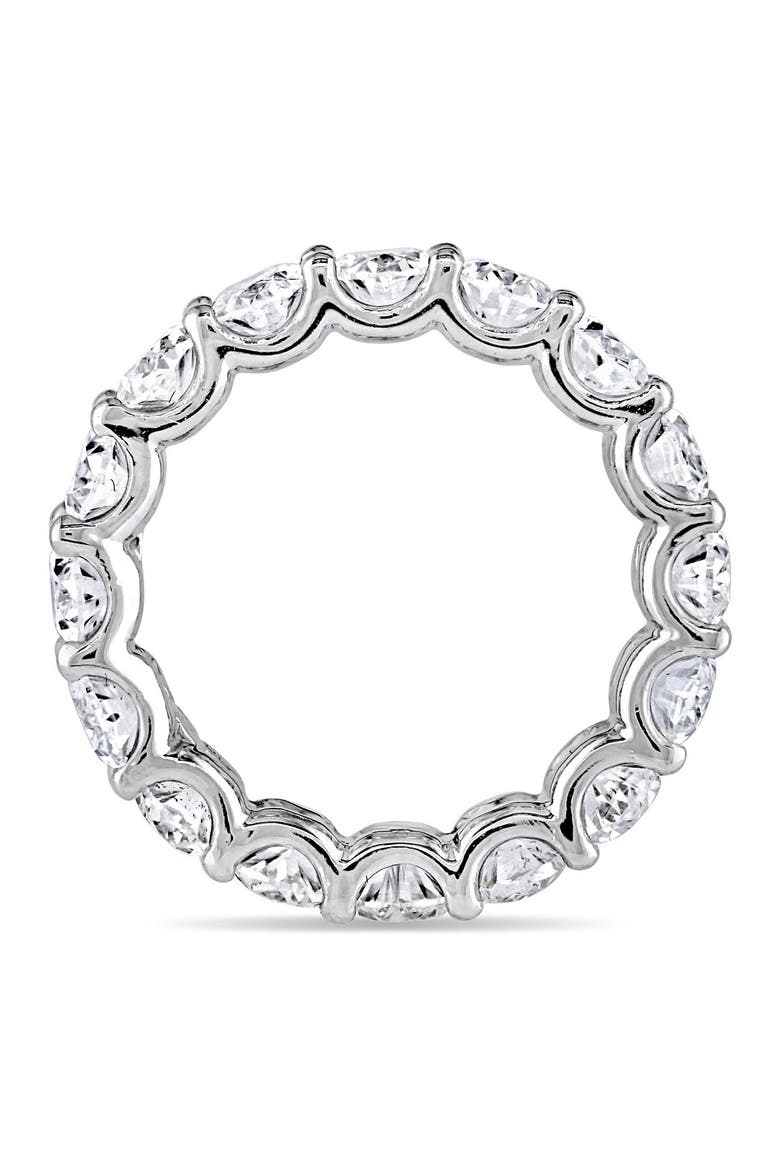 Sterling Silver Petite Oval-Cut CZ Eternity Band Ring, Alternate, color, WHITE