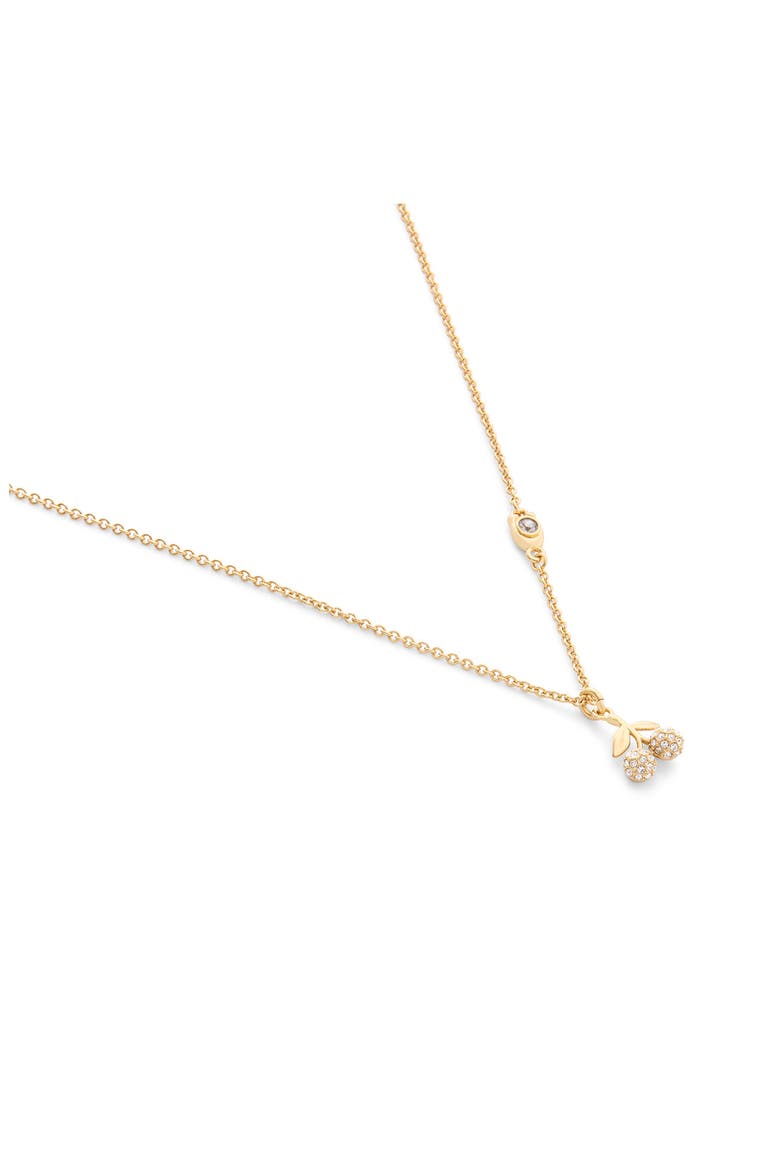 Pavé Cherry Pendant Necklace, Alternate, color, CRYSTAL/ GOLD