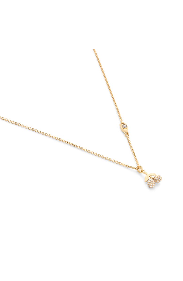 COACH Pavé Cherry Pendant Necklace, Alternate, color, Crystal/ Gold
