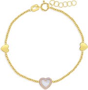 In Season Jewelry 14k Mother of Pearl Heart Bracelet