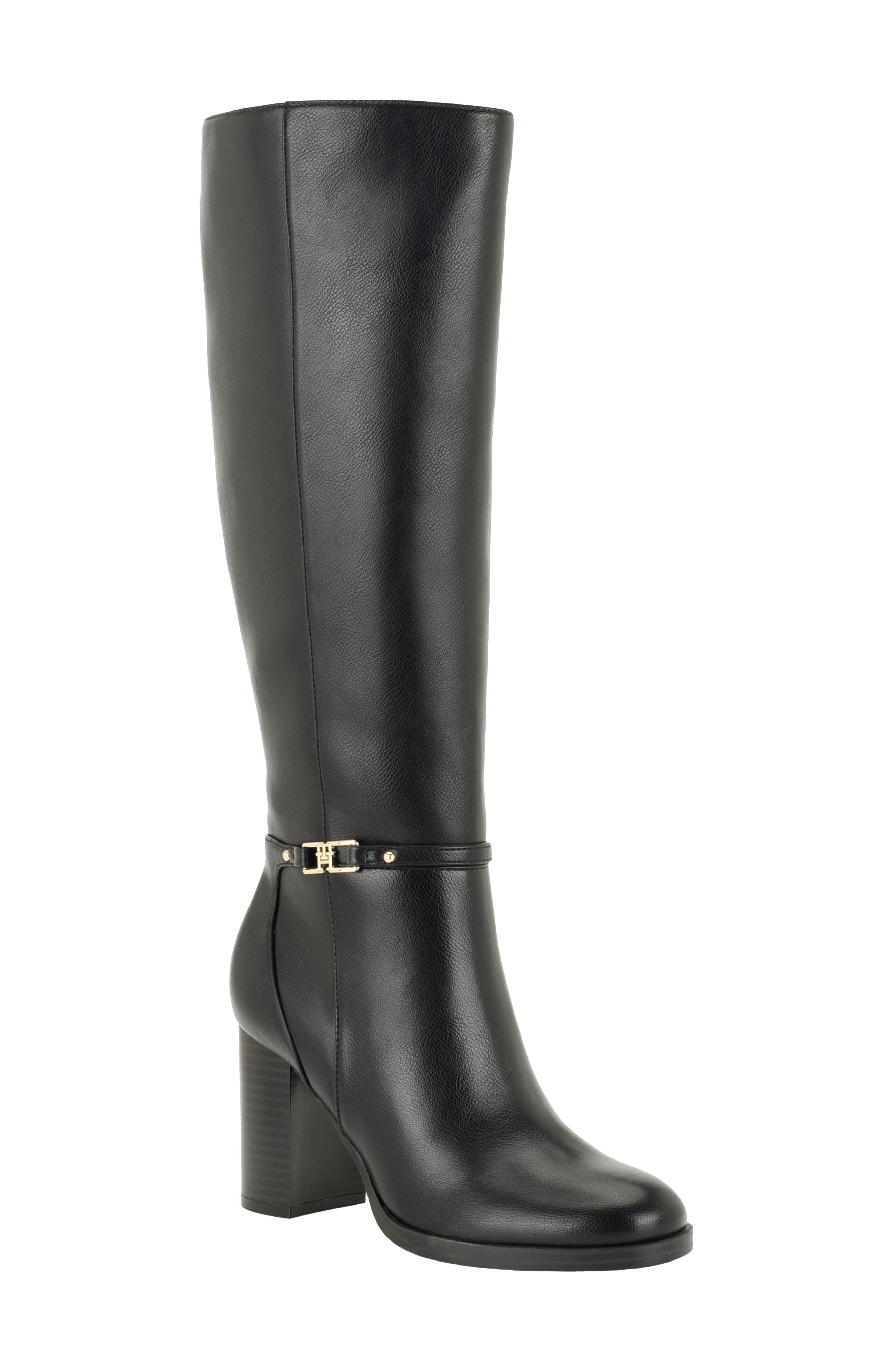 Umbra Knee High Faux Leather Boot, Main, color, BLACK
