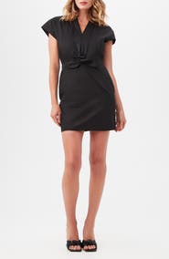 Trina Turk Tallia Cap Sleeve Knotted Organic Cotton Sheath Dress