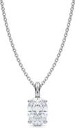 ALLUREZ Oval Solitaire Lab Diamond Pendant Necklace 14K 1.0ct