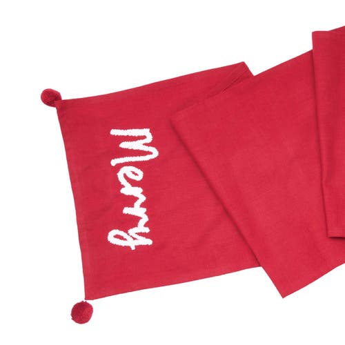 Carol & Frank Christmas Holidays Tufted Solid Runners Collection In Red