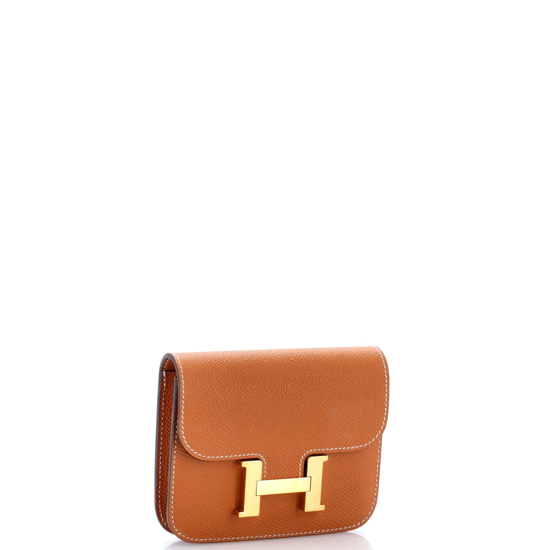 Pre-Owned Hermes Constance Slim Wallet Epsom, Alternate, color, Toffee