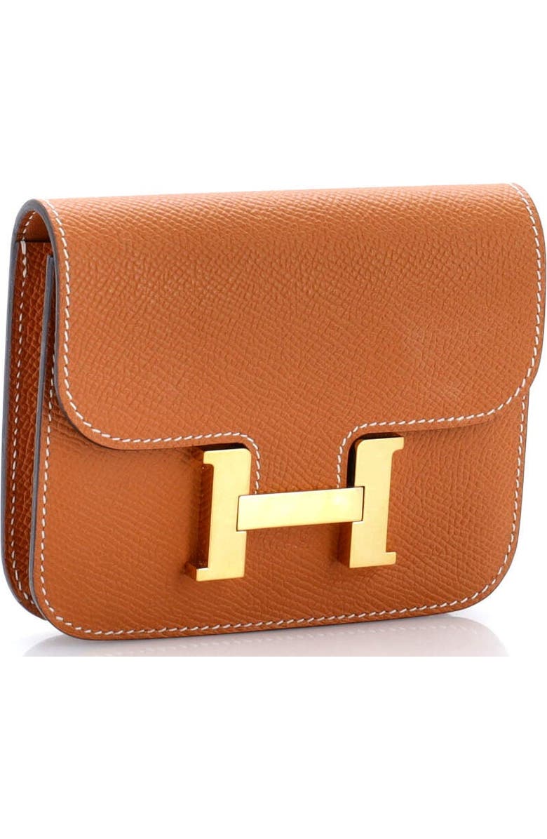 Pre-Owned Hermes Constance Slim Wallet Epsom, Alternate, color, Toffee