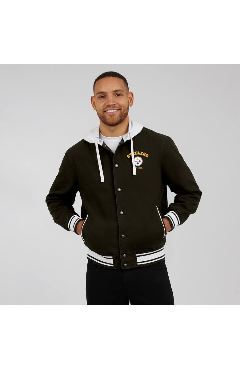 Darius Rucker Collection by Fanatics Men's Darius Rucker Collection by Fanatics Black Pittsburgh Steelers Full-Snap Hoodie Jacket, Alternate, color, Black
