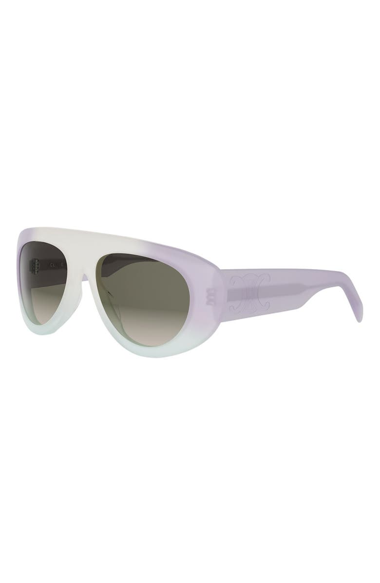 CELINE Triomphe Stamp 57mm Pilot Sunglasses, Alternate, color, Lilac/ Other / Gradient Brown