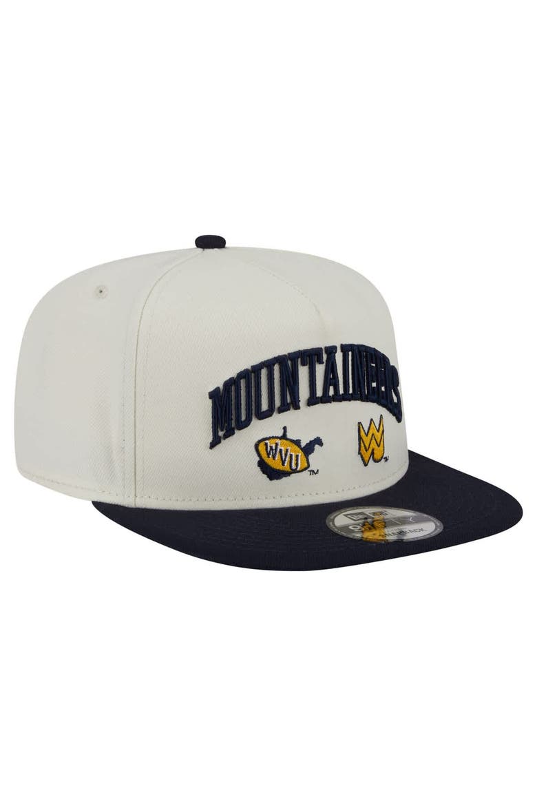 Men's New Era White West Virginia Mountaineers Collegiate 9FIFTY A-Frame Snapback Hat, Alternate, color, White