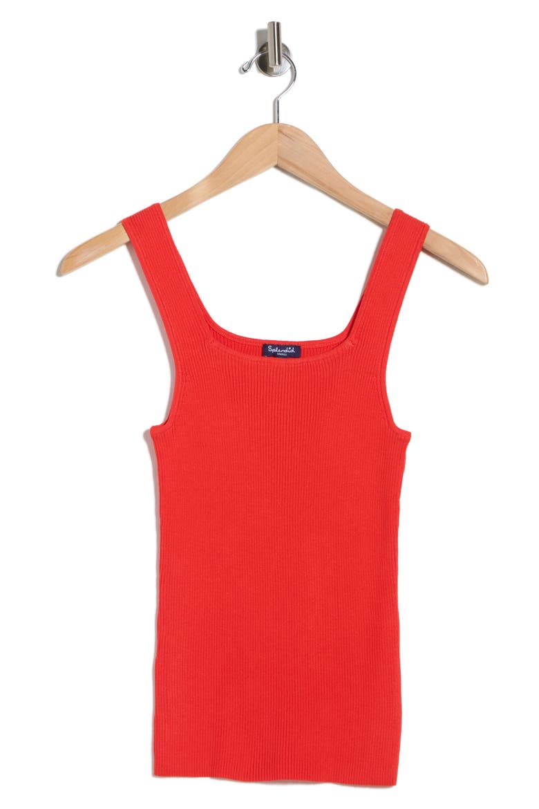Rib Knit Sleeveless Sweater, Alternate, color, POPPY RED