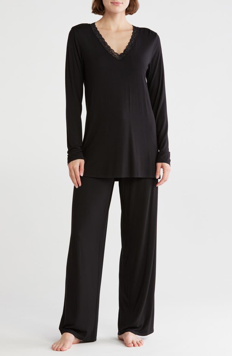 Natori Feathers Essentials Long Pajamas, Main, color,