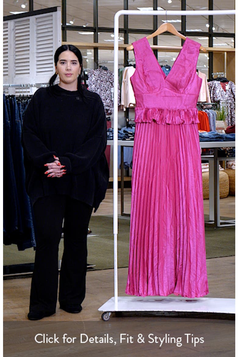 Liliana Metallic Pleated Gown video