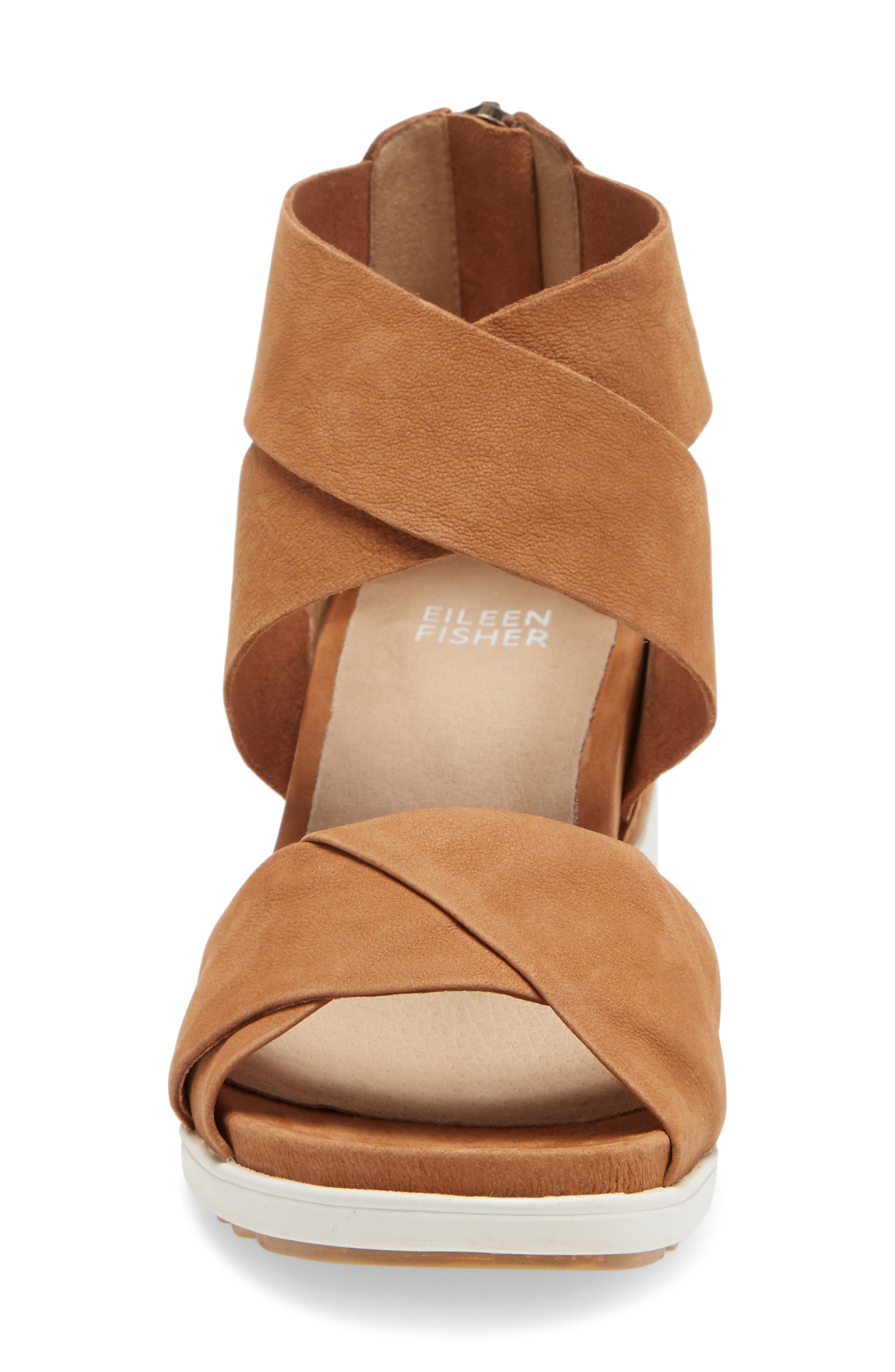 Viv Wedge Sandal, Alternate, color, COGNAC NUBUCK LEATHER