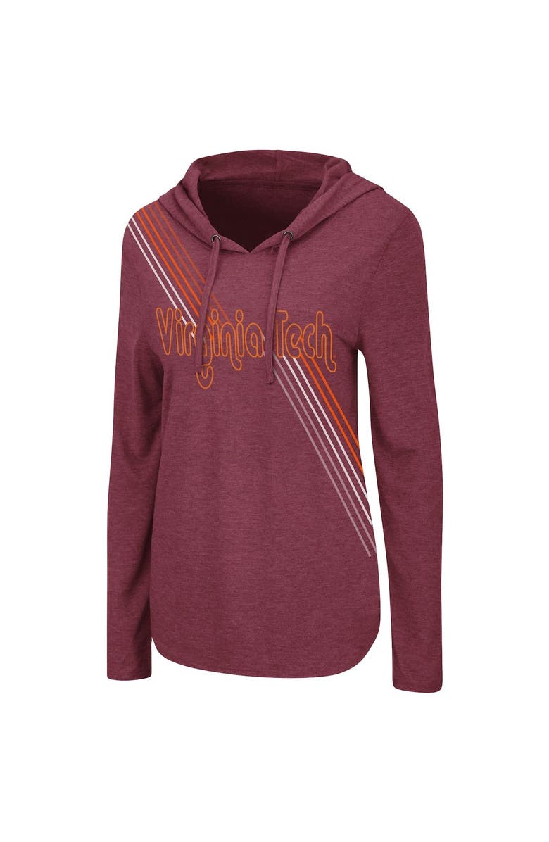 COLOSSEUM Women's Colosseum Maroon Virginia Tech Hokies Bernadette Lightweight Hooded Long Sleeve T-Shirt, Alternate, color, 