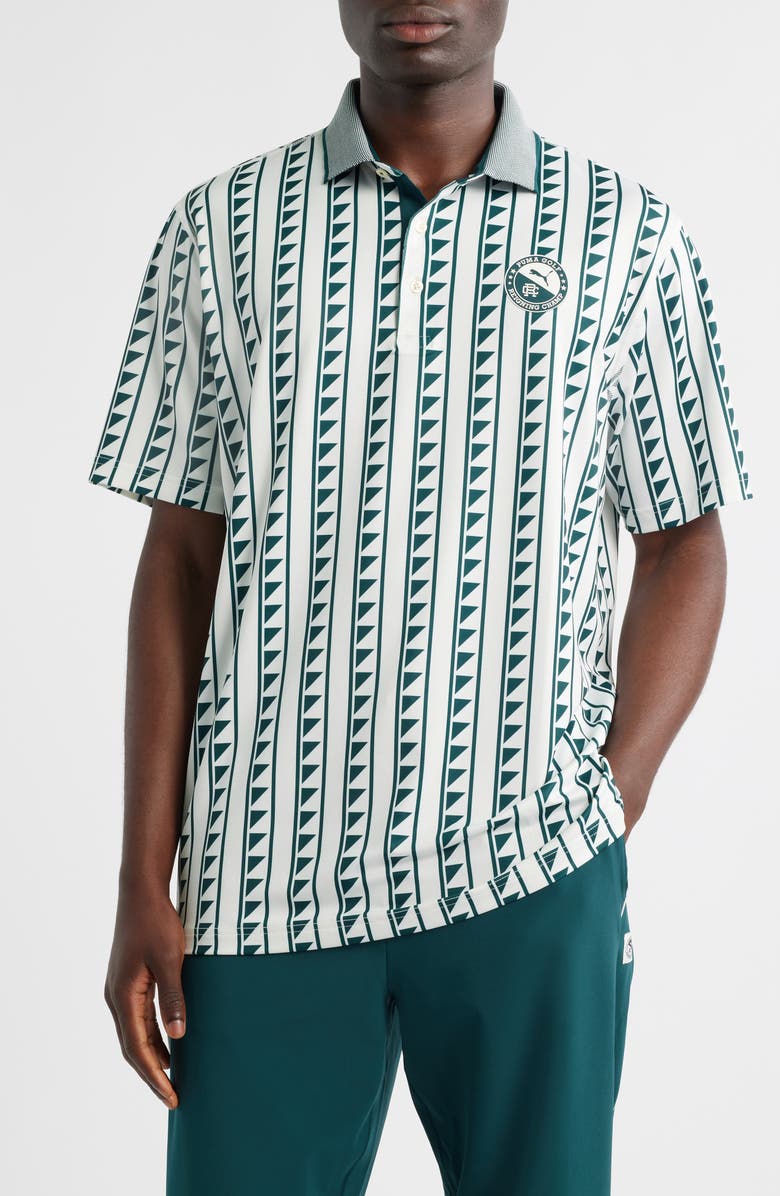 PUMA GOLF x Reigning Champ MATTR Polo, Main, color, Warm White-Green Terrain