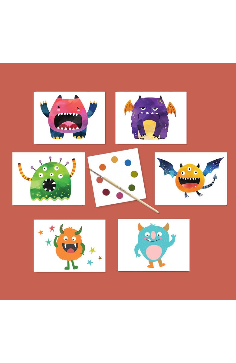 Breathe People Friendly Monsters Postcard Set, Alternate, color, White