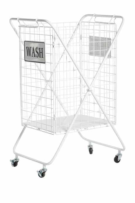 SONOMA SAGE HOME White Metal Farmhouse Storage Cart