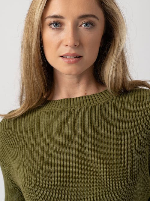 Saint + Sofia Remy Crop Sweater In Green
