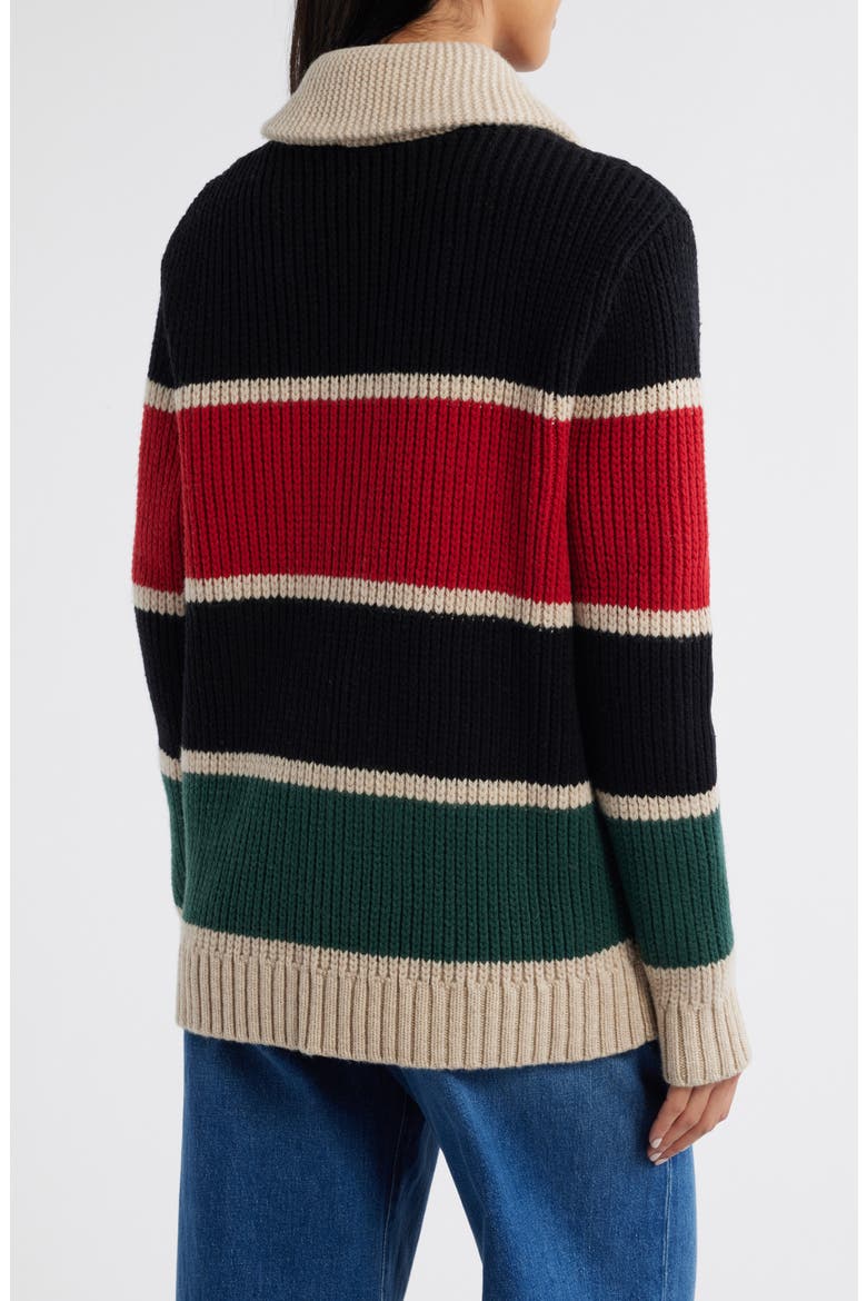 Ranger Stripe Lambswool Cardigan, Alternate, color, RANGER STRIPE BLACK MULTI