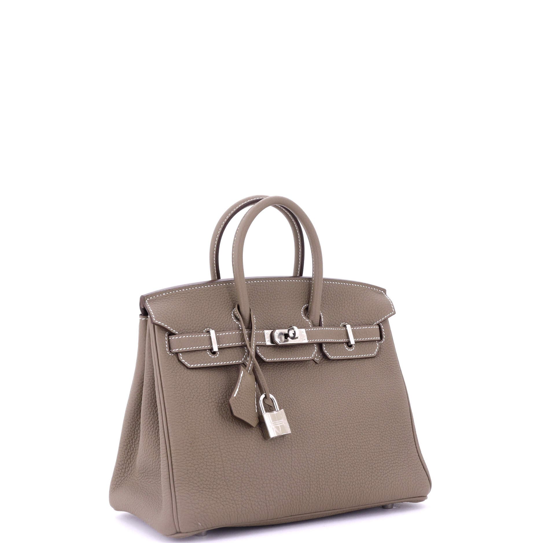 Pre-Owned Hermes Birkin Handbag Grey Togo with Palladium Hardware 25, Alternate, color, Etoupe