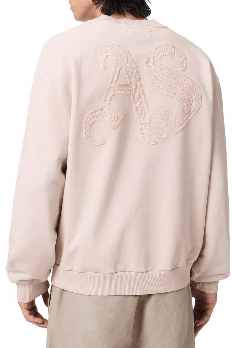 Insignia Graphic Appliqué Cotton Sweatshirt, Alternate, color, CRYSTAL PINK