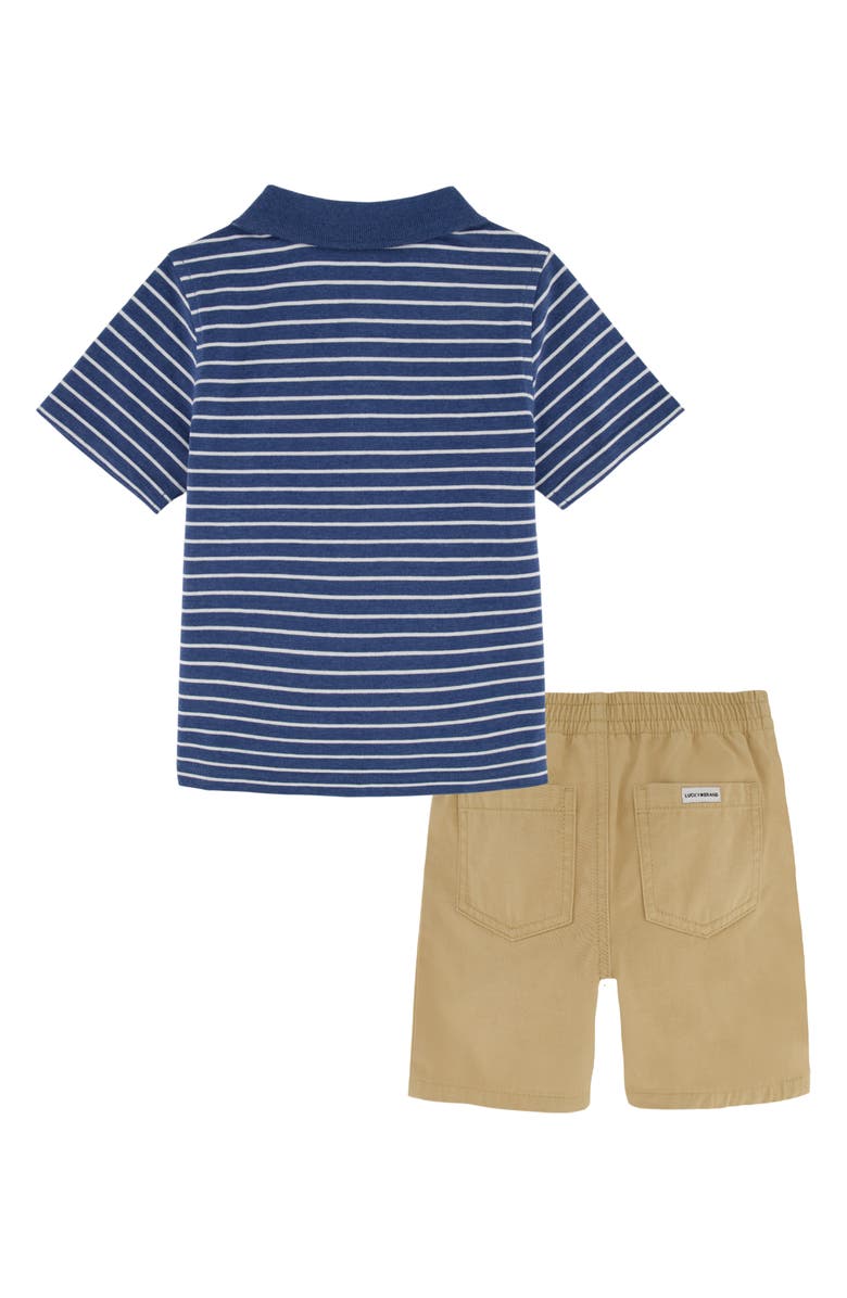 Lucky Brand Kids' Stripe Polo & Shorts Set, Alternate, color,