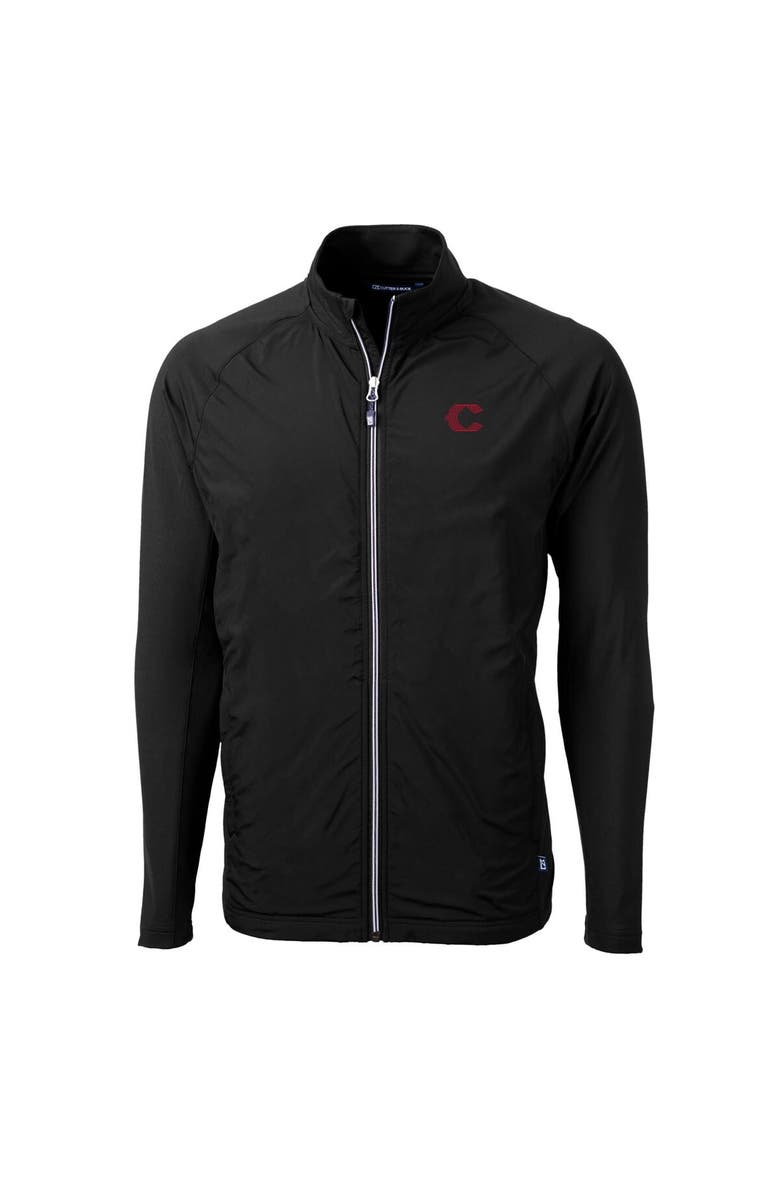 Cutter & Buck Men's Cutter & Buck Black Cincinnati Reds City Connect Adapt Eco Knit Hybrid Recycled Full-Zip Jacket, Alternate, color, 