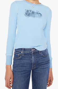 MOTHER Star Waffle Stitch Stretch Cotton Top