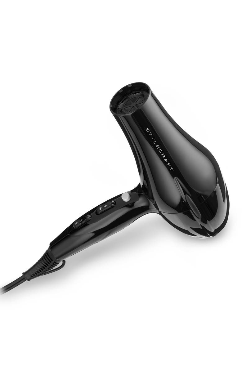 STYLECRAFT Stay-Temp Ionic Hair Dryer, Alternate, color, Black
