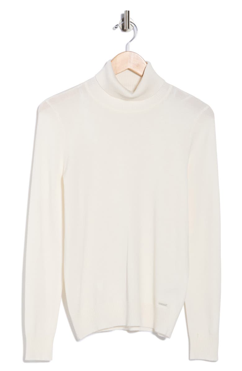 Calvin Klein Long Sleeve Turtleneck Sweater, Alternate, color, Cream
