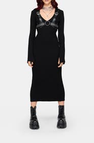 Disturbia Heike Hooded Ribbed Knit Dress