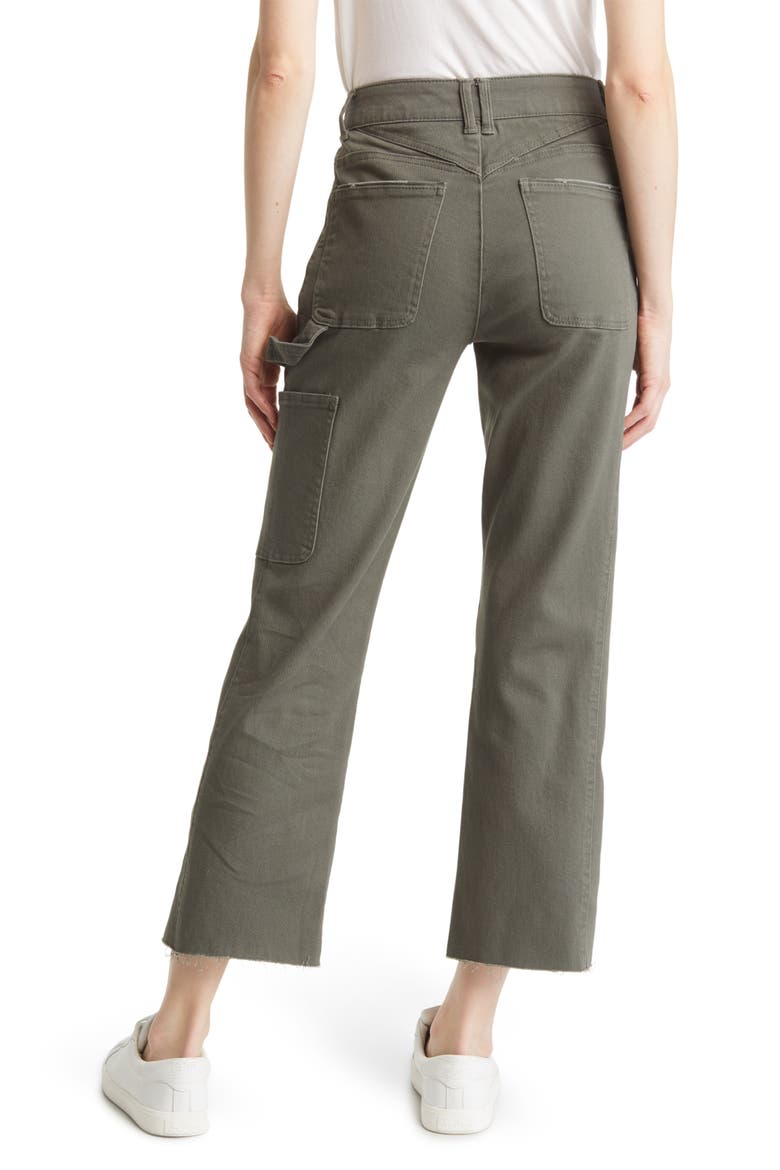 'Ab'Solution Skyrise Raw Hem Stretch Cotton Cargo Pants (Nordstrom Exclusive), Alternate, color, LAUREL WREATH