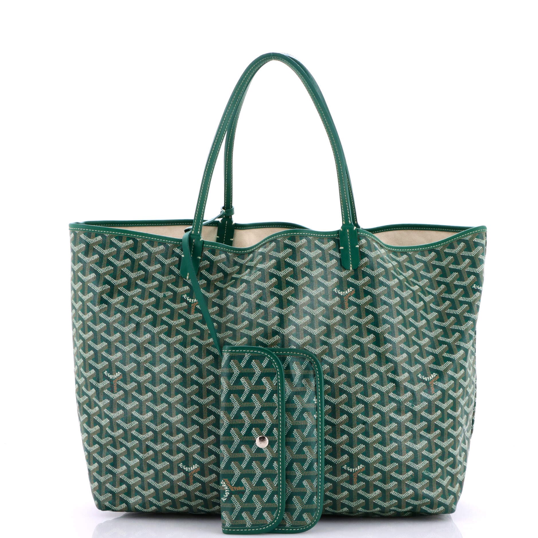Pre-Owned Goyard Saint Louis Tote Claire Voie Coated Canvas GM, Alternate, color, Green