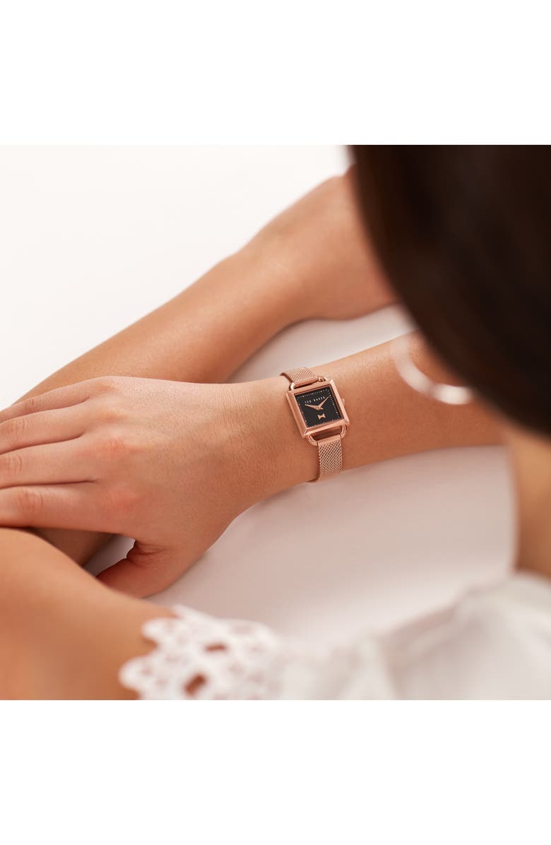 Ted Baker London Taliah Bow Mesh Strap Watch, 24mm, Alternate, color, 