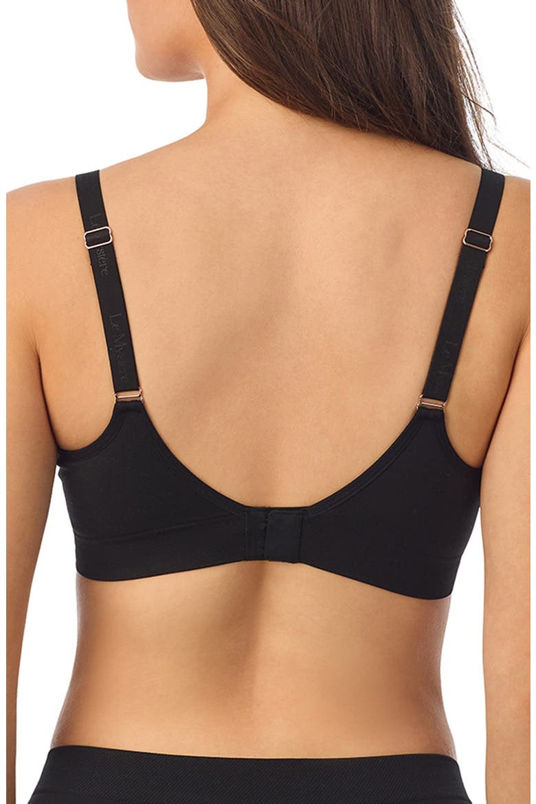 Seamless Comfort Unlined Bra, Alternate, color, BLACK