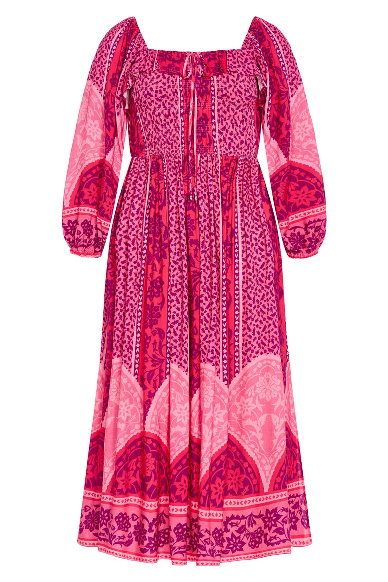 Estelle Print Long Sleeve Maxi Dress, Alternate, color, FIELD OF DREAMS