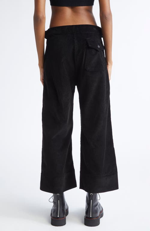 R13 Relaxed Corduroy Crop Work Pants In Black