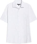Robert Barakett Makul Tonal Print Short Sleeve Stretch Cotton Button-Up Shirt