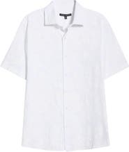 Robert Barakett Makul Tonal Print Short Sleeve Stretch Cotton Button-Up Shirt