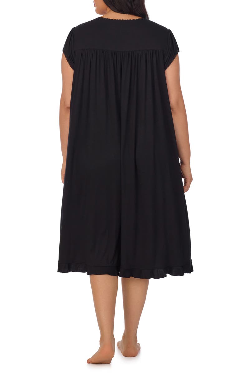 Eileen West Cap Sleeve Jersey Nightgown, Alternate, color, Black