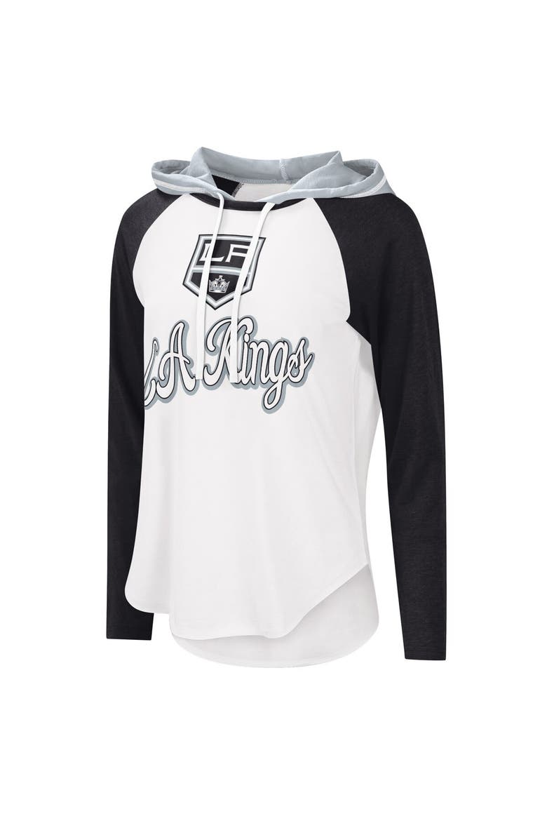 Women's G-III Sports by Carl Banks White/Black Los Angeles Kings MVP Raglan Lightweight Hooded T-Shirt, Alternate, color, White