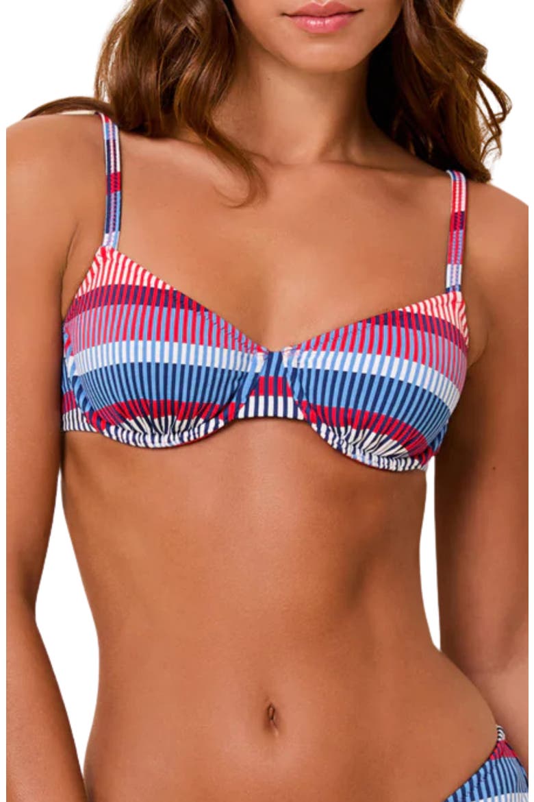 The Eva Underwire Bikini Top, Main, color, AMERICA TECHNICOLOR MOSAIC
