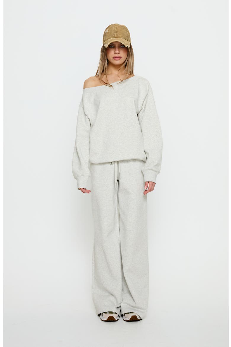 Wellness One-Shoulder Sweatshirt, Alternate, color, GREY MARLE