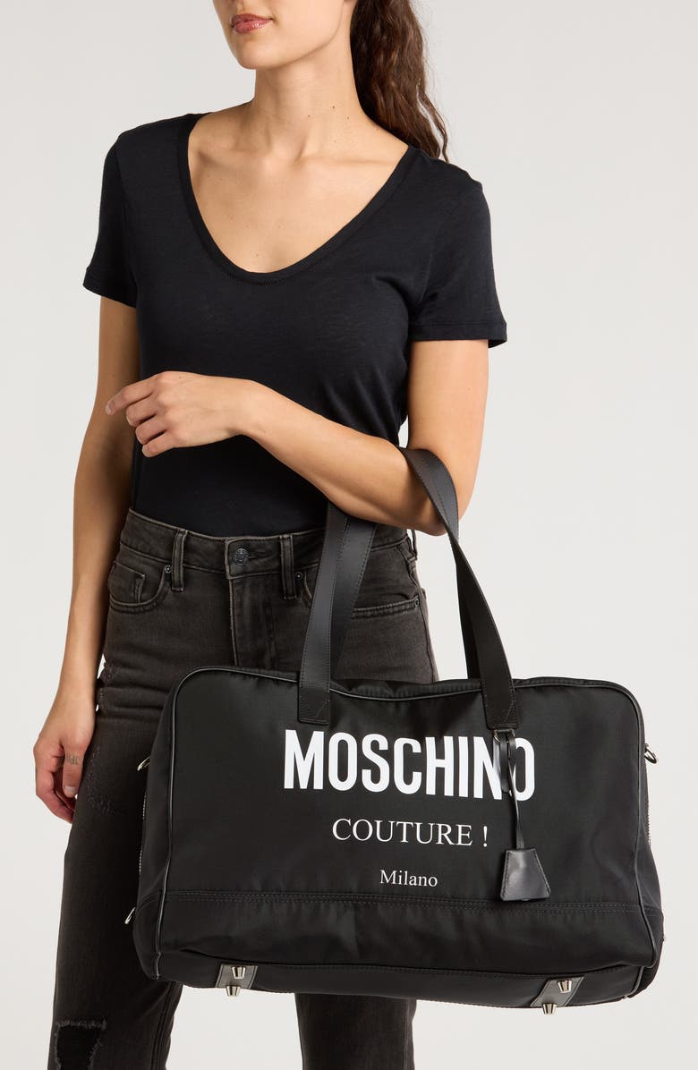 Moschino Travel Duffle Bag, Alternate, color,